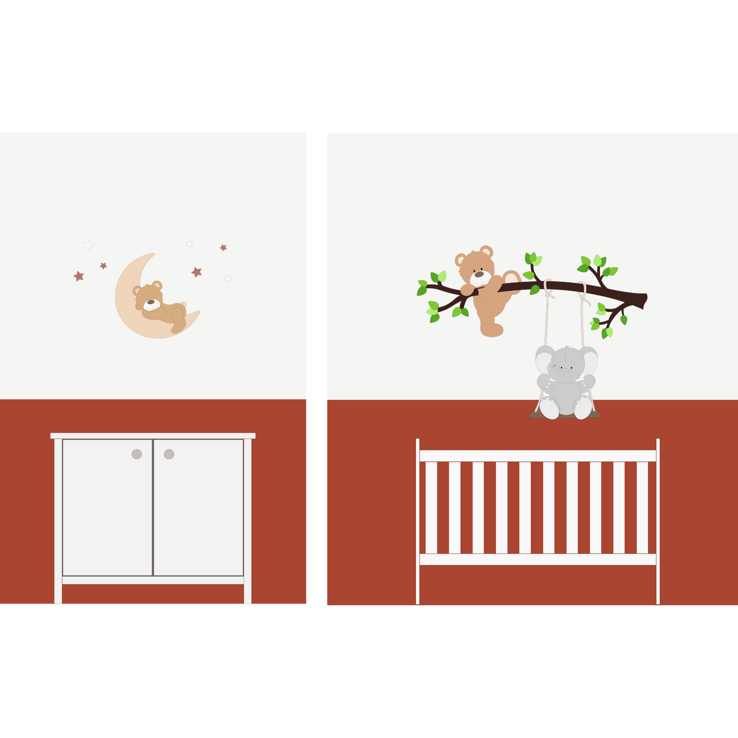 Inspiratie babykamer beer muurdecoraties