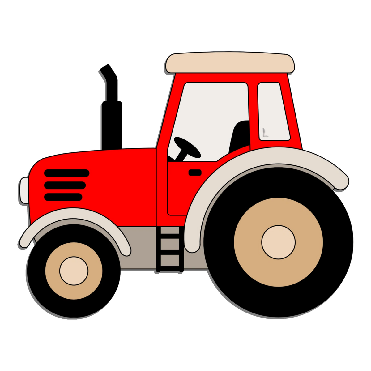 Houten muursticker - Trekker - 40x31cm