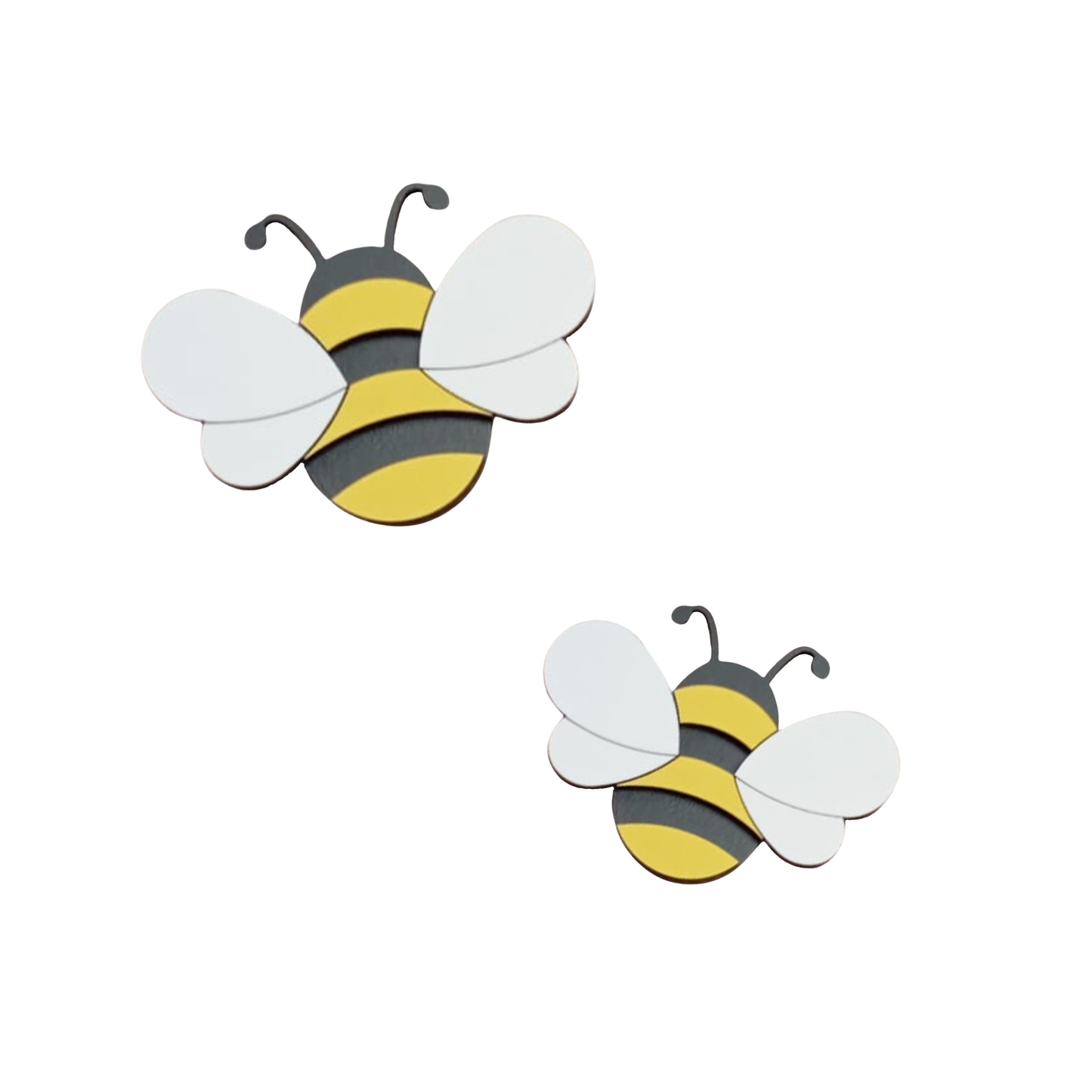 Houten muursticker - Set bijtjes (groot + klein)