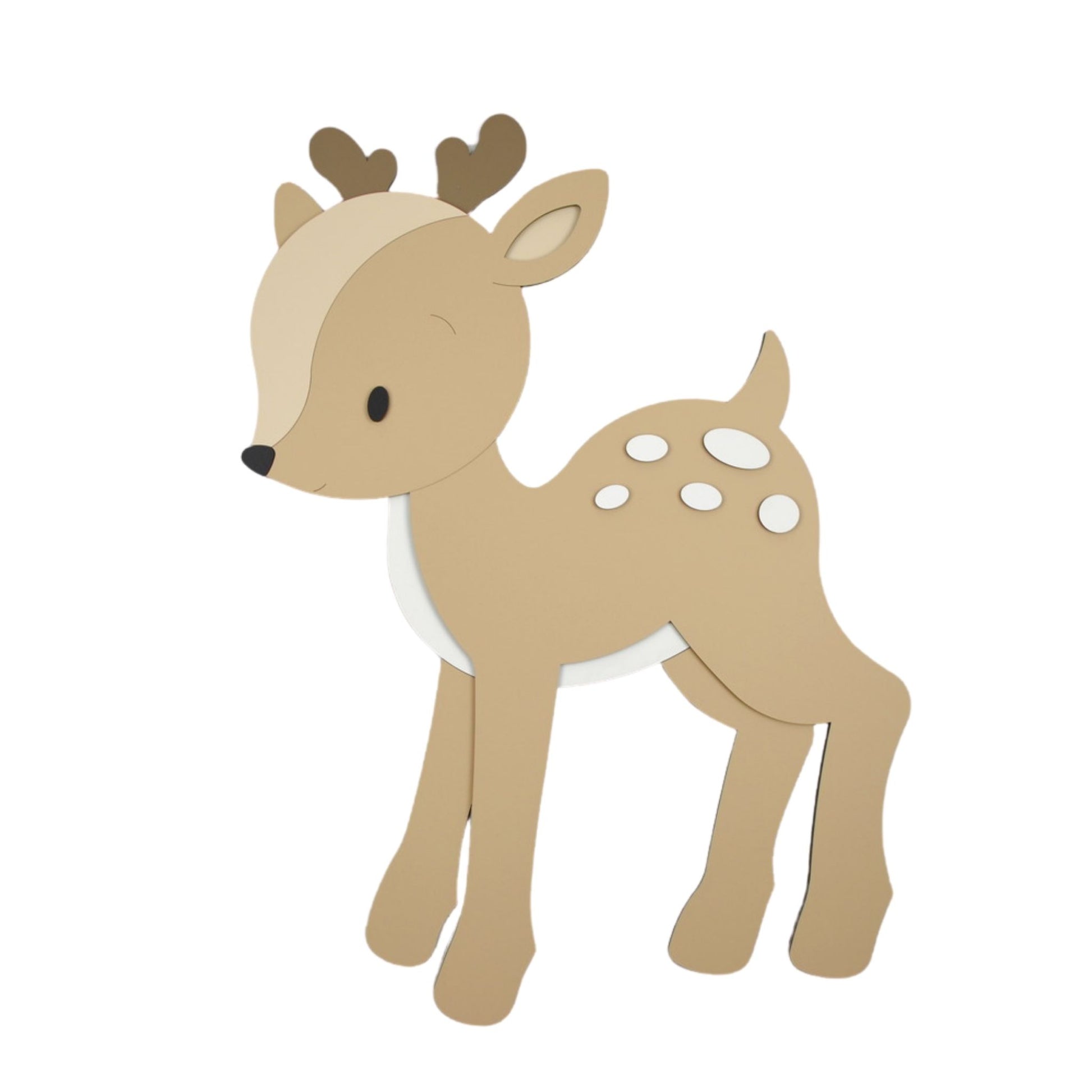 Houten muursticker kinderkamer - beige hertje