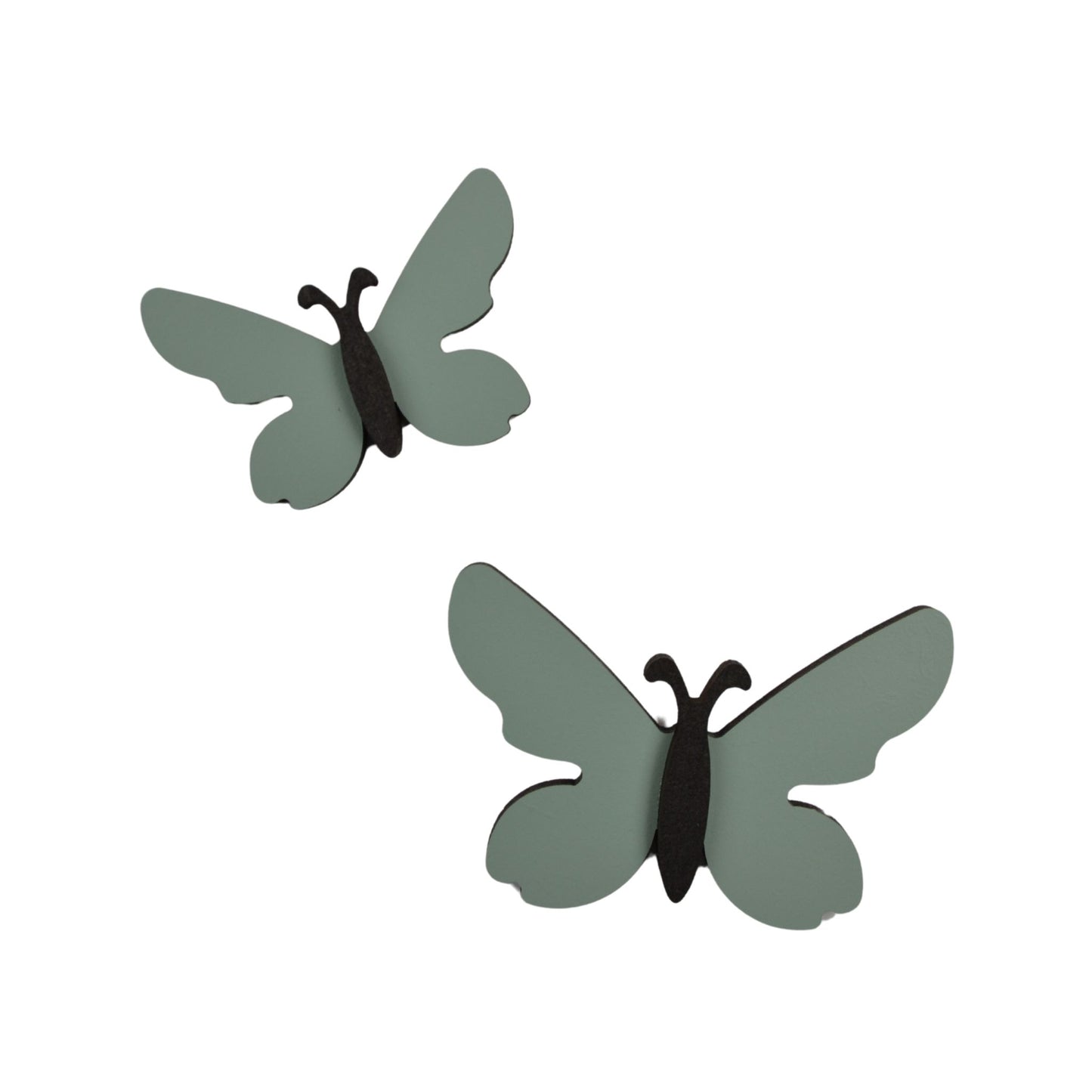 Houten muursticker - Vlinderset (groot + klein) - kleur te kiezen