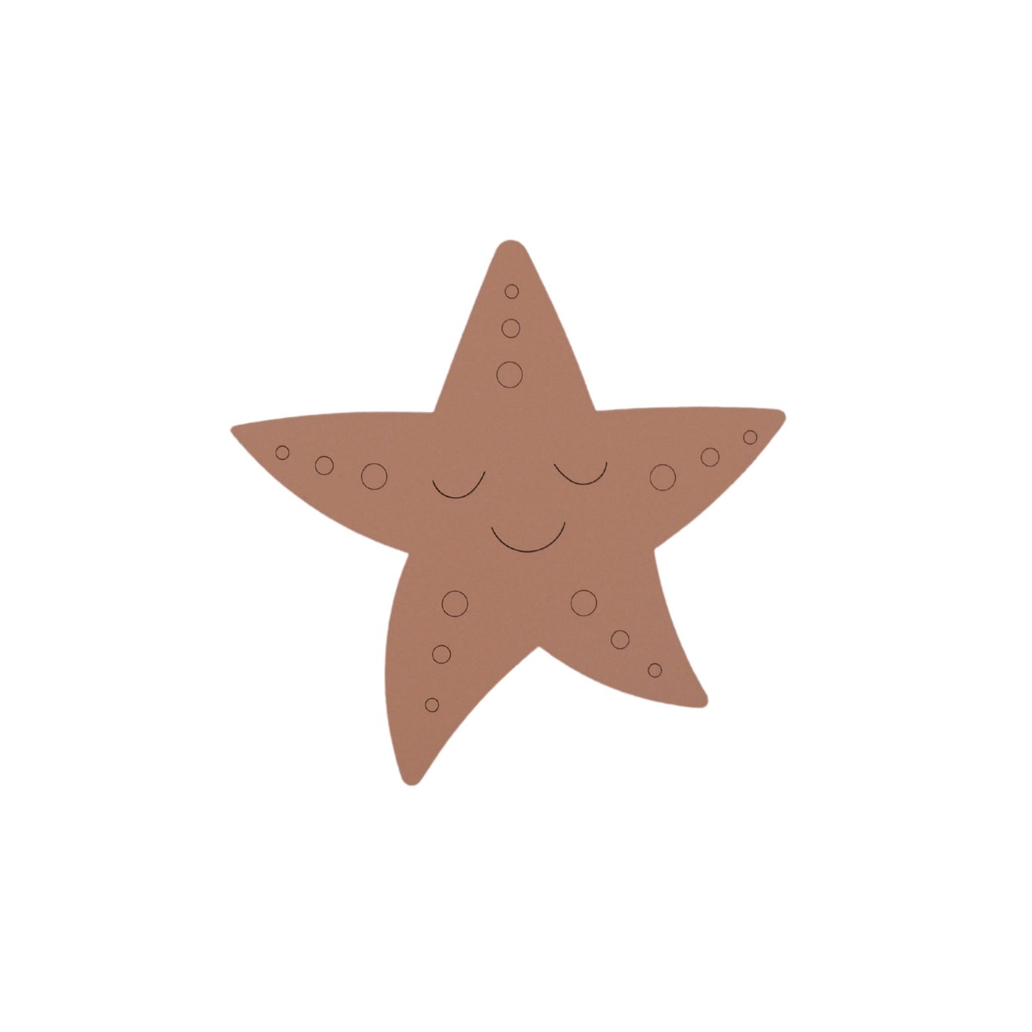 Houten muursticker - Zeester - kleur te kiezen (13cmx13cm)