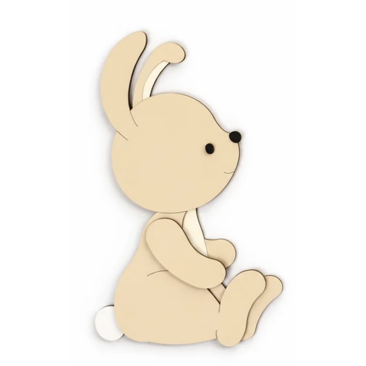 muurdecoratie voor de babykamer, schattig zittend konijntje