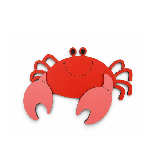 Houten muursticker - Krab - kleur te kiezen (17cm x 12cm)