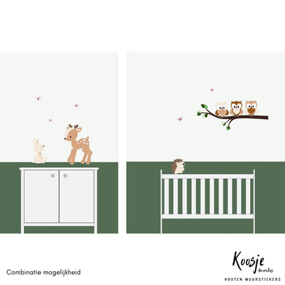 Houten-muurdecoraties-babykamer-tak-uiltjes