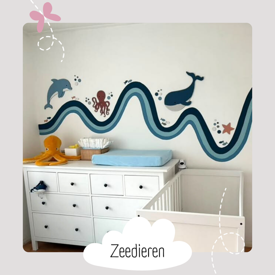 muurstickers babykamer  hout categorie zeedieren