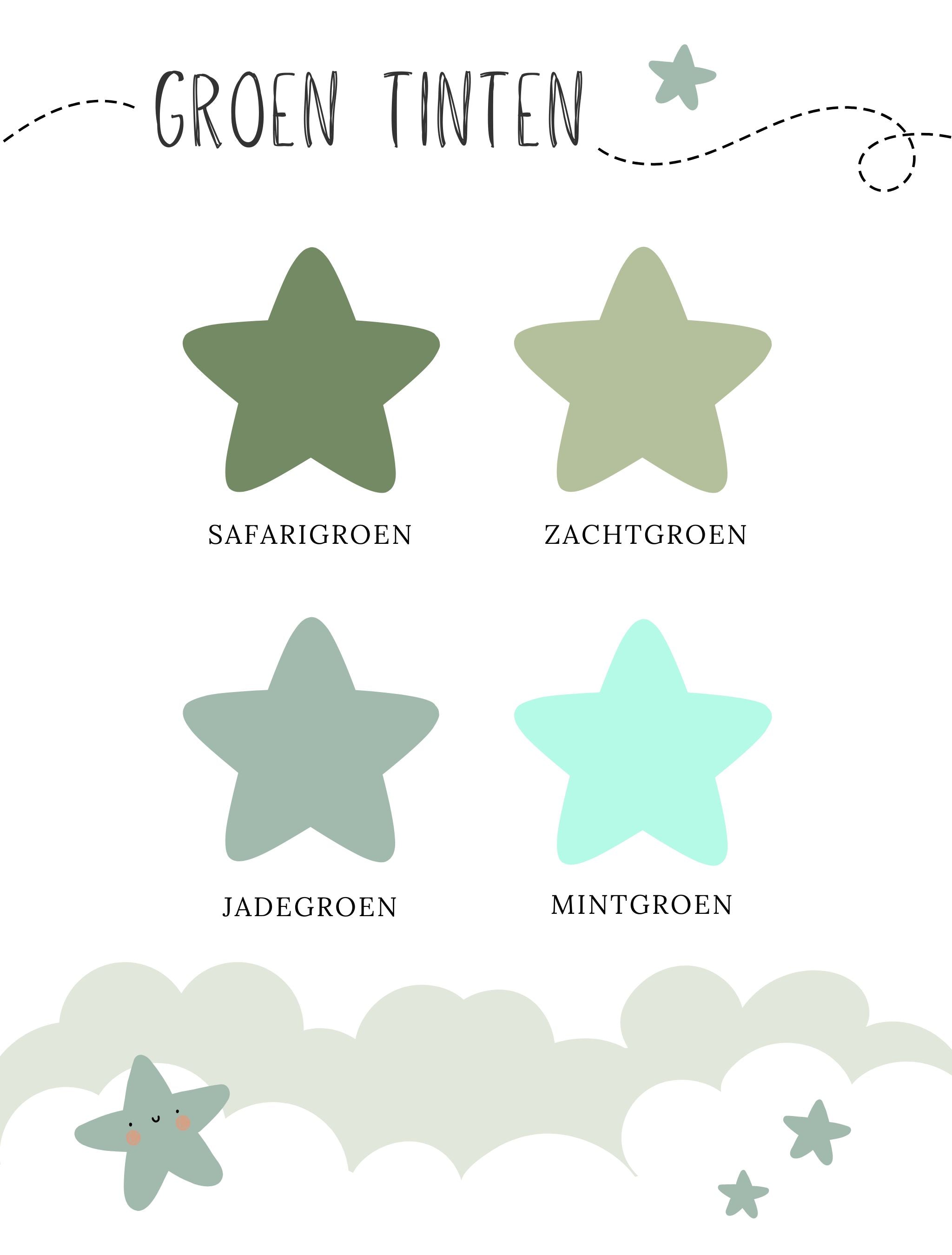 Houten-muurstickers-babykamer-kleurenpallet-groen