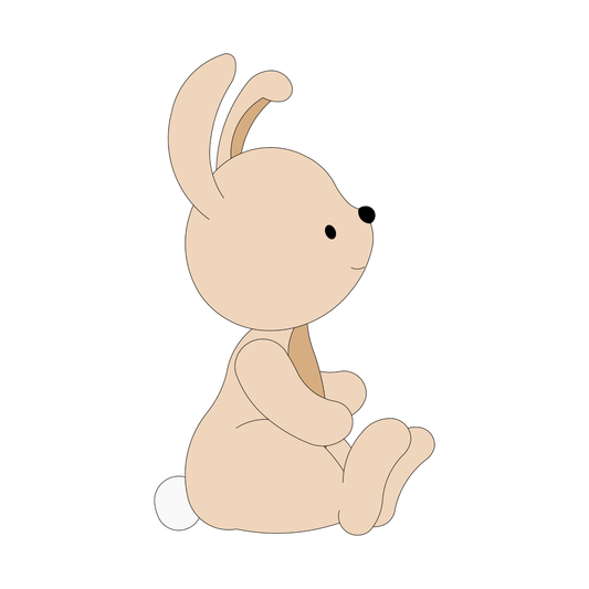 Houten muursticker - DIY-Konijntje - blank - zelf verven en verlijmen (20x35cm)