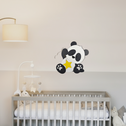 muurdecoratie voor kinderkamer, pandabeer met ster