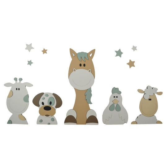 Muurstickers-babykamer-boerderijdieren-beige