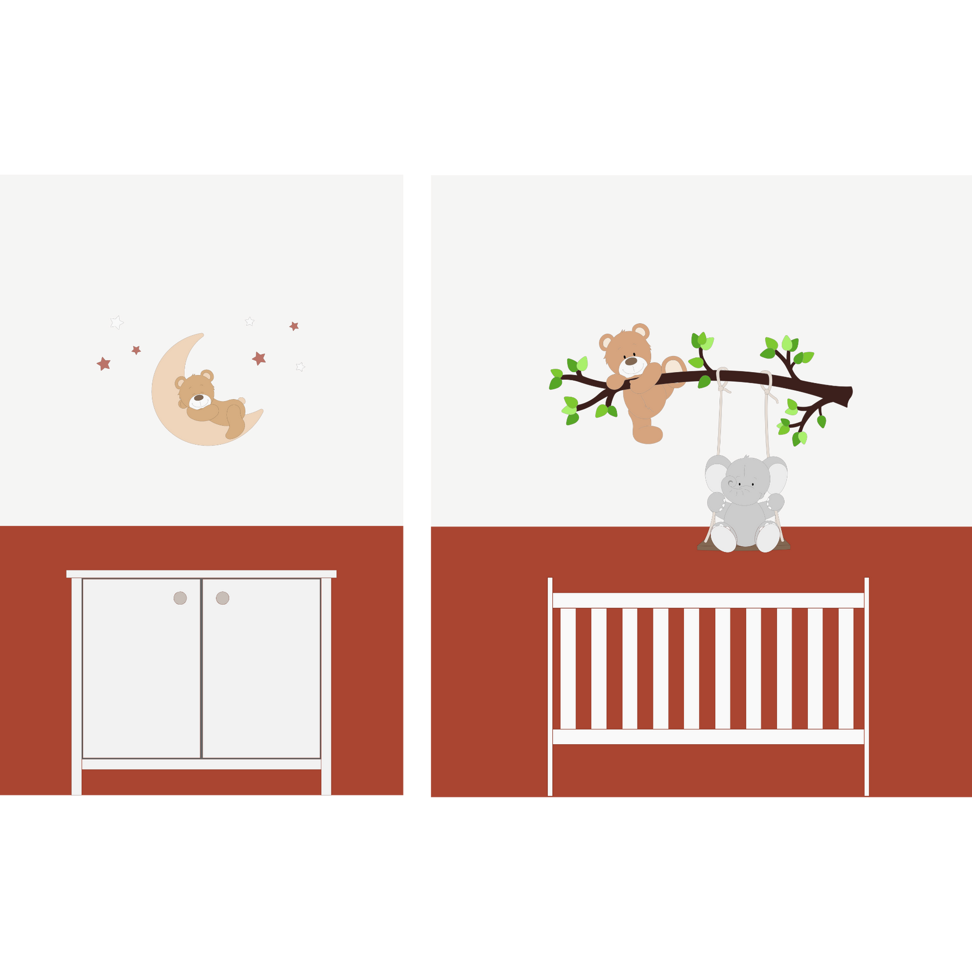 Inspiratie babykamer beer muurdecoraties