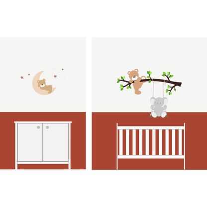 Inspiratie babykamer beer muurdecoraties