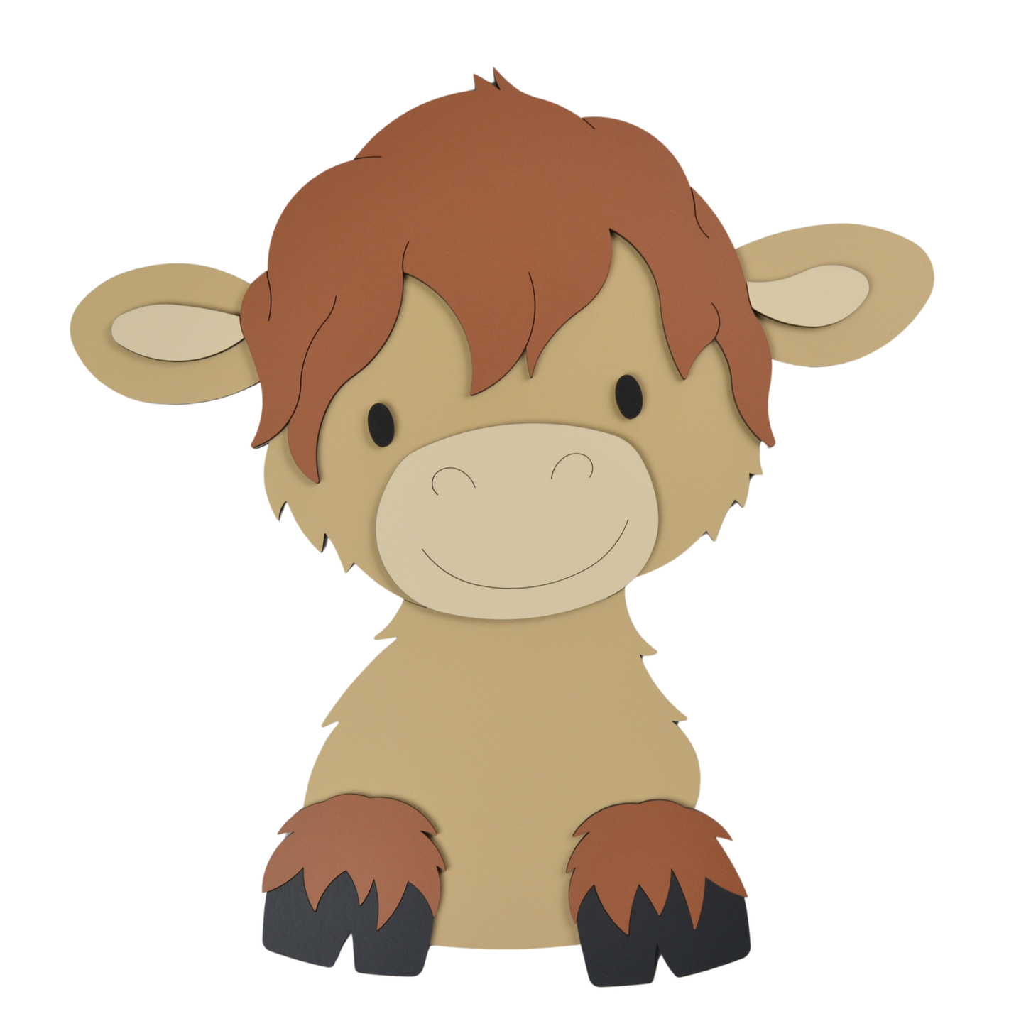 muurstickers voor de babykamer; schots hooglandertjes in cameltinten