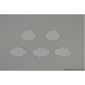 Houten muursticker - DIY-Wolkenset klein - blank - zelf verven
