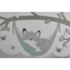 Tak met vosje in hangmat grijs met te kiezen kleur op wolk achterbord (100x60cm)