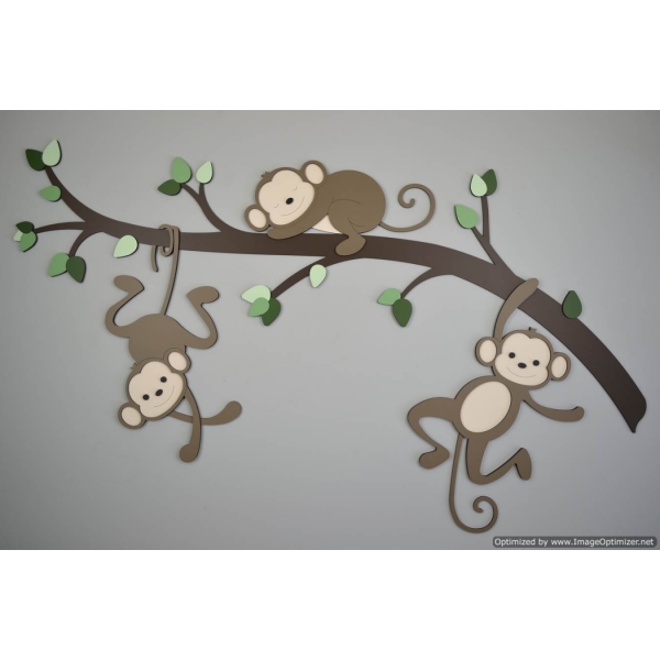 Tak met 2 slingerende aapjes en slapend aapje (108x60cm)