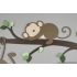 Muursticker tak met 2 slingerende aapjes en slapend aapje (108x60cm)