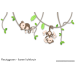 Houten muursticker aapjes aan lianen - bladeren in fleuriggroentinten (130x59cm)