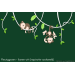 Houten muursticker aapjes aan lianen - bladeren in fleuriggroentinten (130x59cm)