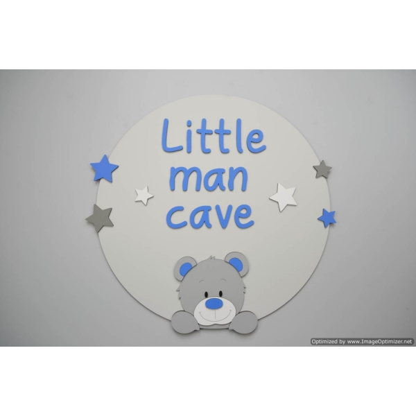 Bord 'Little men cave" - kleur te kiezen (49x49cm)