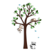 Vrijstaande boom met dieren - groene blaadjes (135x200cm) - diertjes optioneel