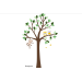 Vrijstaande boom met dieren - groene blaadjes (135x200cm) - diertjes optioneel