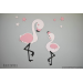 Flamingo mama met kind  met sterren (50x60cm)