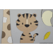 Muursticker 5 jungle dieren nijlpaard, leeuw, giraf,tijger,olifant - beige (bladeren optioneel) (115x55cm)