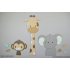 Muursticker 3 jungle dieren giraf, aap en olifant-beige met te kiezen kleur (58x55cm)