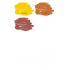 Olifantje met hart-buikje en sterren op wolk achterbord - beige met te kiezen kleur (55x55cm)