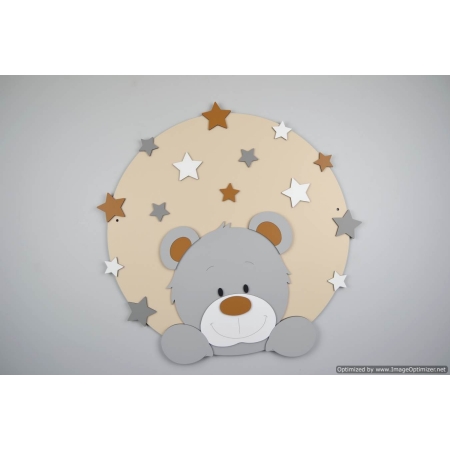 Muurcirkel beer met sterren - kleur te kiezen (49x49cm)
