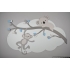 Tak met koala en aapje op wolk achterplaat - kleur te kiezen (94x60cm)