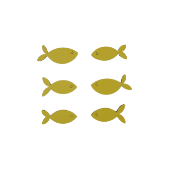 Houten muursticker - Setje visjes (6st.) - kleur te kiezen