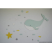 Walvis met zeester, visjes en gekleurde luchtbellen 75x50cm) - kleur te kiezen